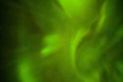 'Hummingbird' aurora corona formation with Andromeda galaxy as 'eye' 16 dsc 1000