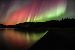 Well developed and multi-colored aurora curtain reflecting over lake 2 dsc 7877 final