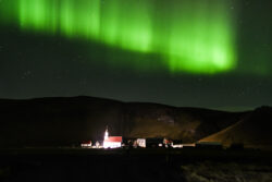 Small Church under a growing aurora arc 3 dsc 6993