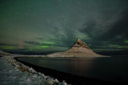 Iconic Kirkjufell Mountain with faint aurora arc and andromeda galaxy #2 4 dsc 3763 topaz gigapixel 2x