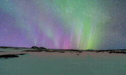 Colorful aurora and Milky Way over Snaefellsnes Highlands dsc 4517