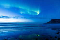 Swirl/Halo aurora formation at dusk reflecting in a tidal pool greendot